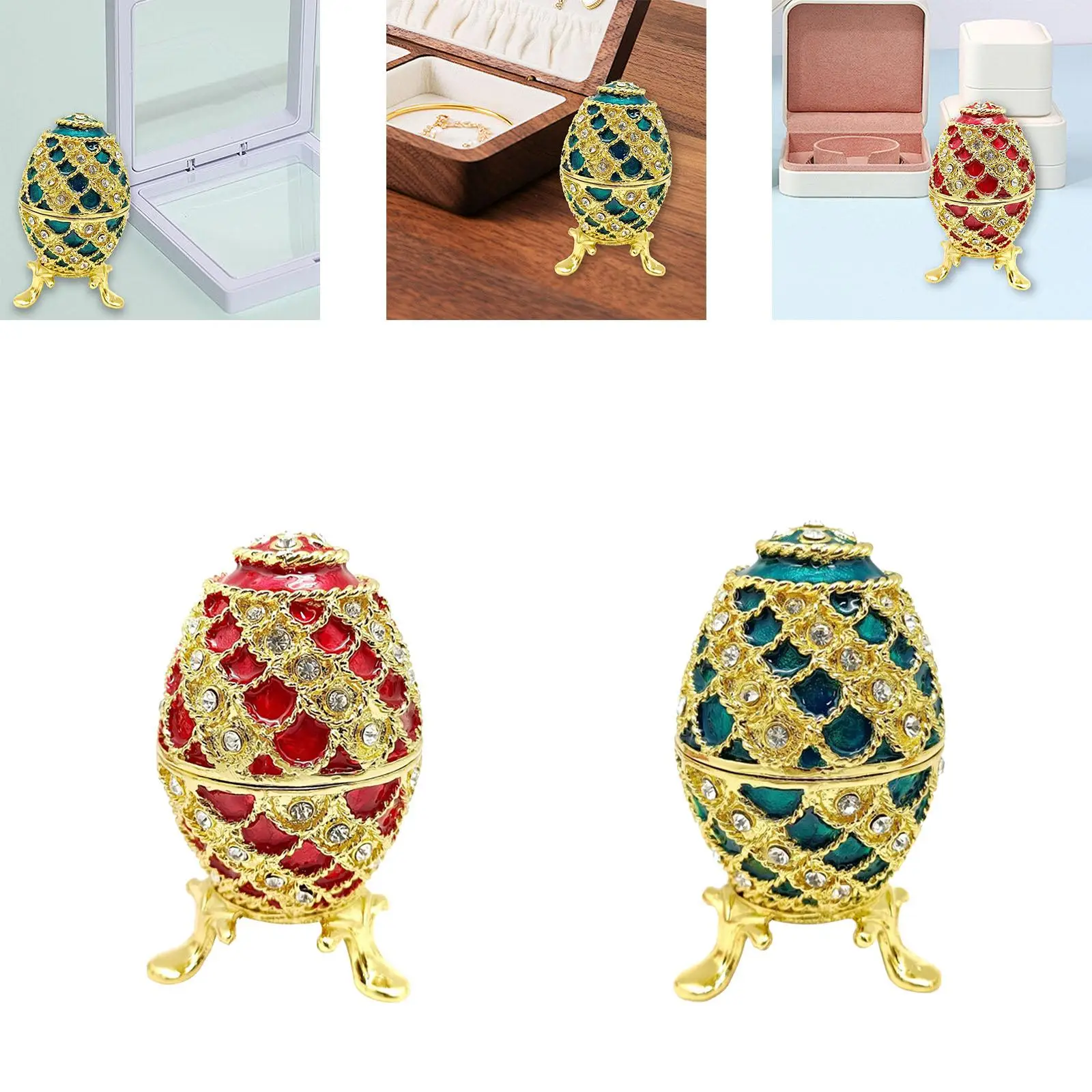 

Easter Egg Shape Trinket Box Necklaces Holder Crafts Egg Jewelry Organizer