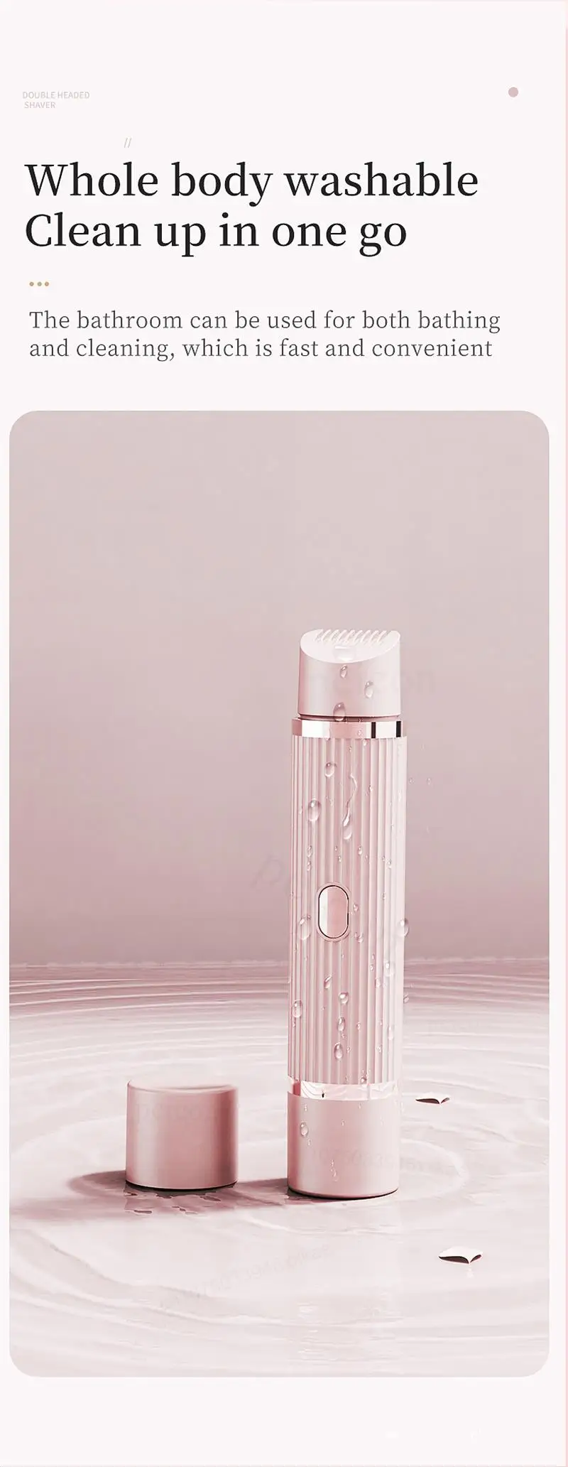 Elektrische Rasierer für Frauen, wasserdichter Bikini-Trimmer, Gesichtsrasierer für Achseln, Beine, Damen-Körpertrimmer, Haarentfernung, Rosa, Lila – Detail 13