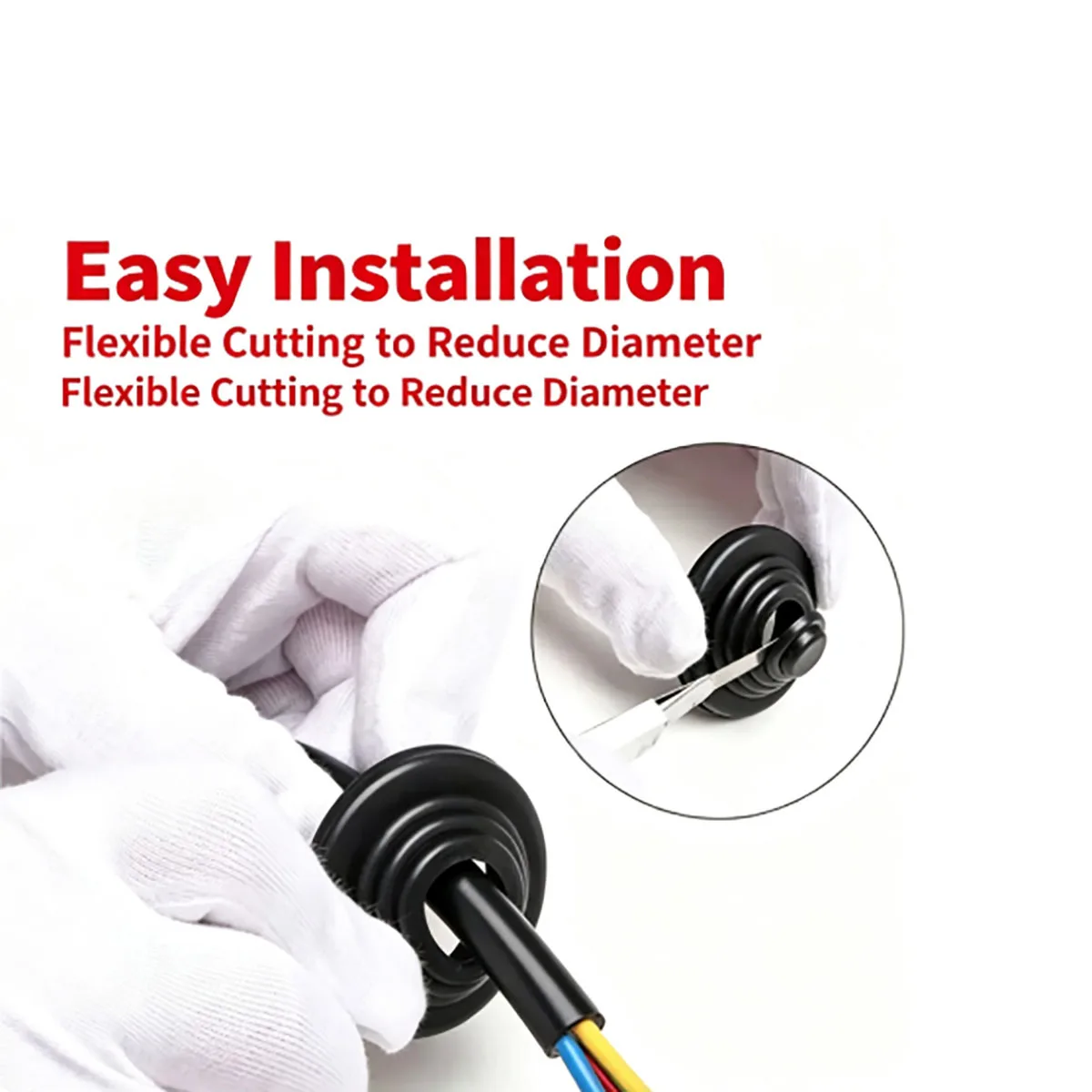 Black Rubber Tower Type Wiring Hole Protection Coil 10mm~300mm Dust Cover Plug Cone Cable Protector Firewall Hole Plug