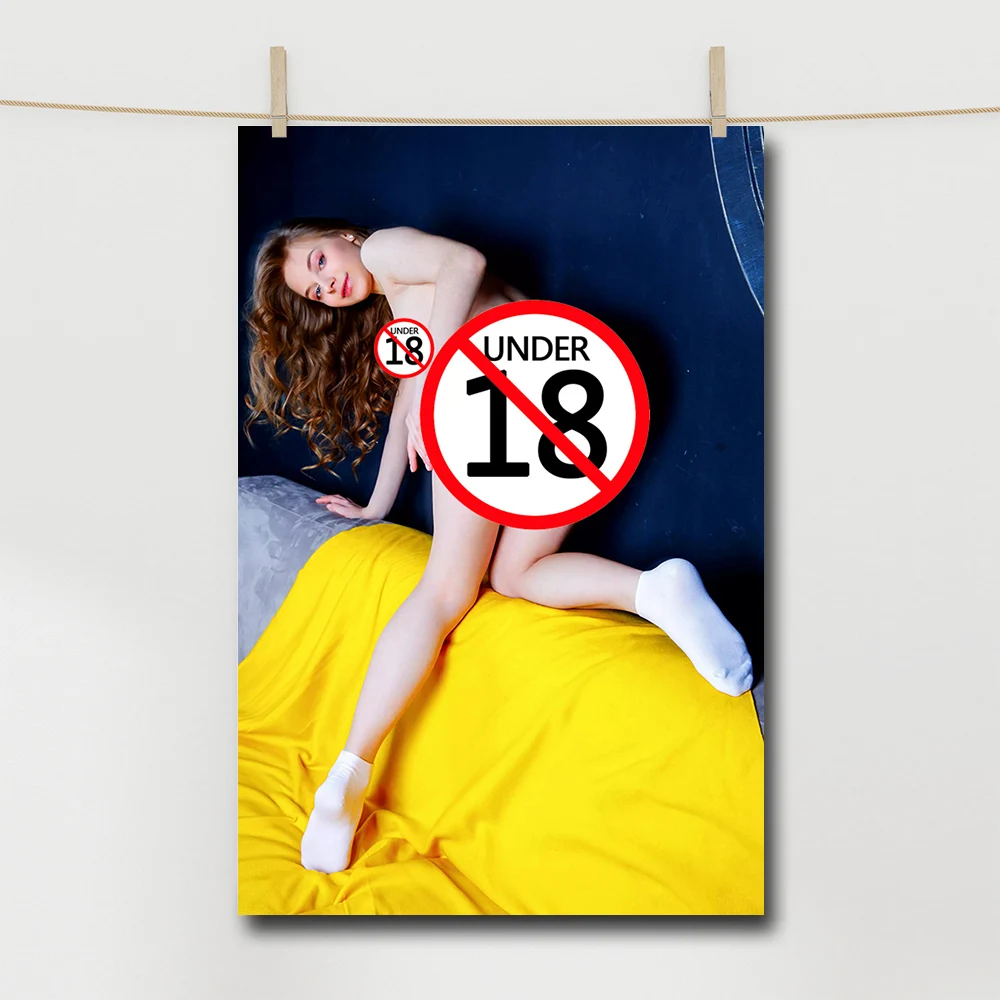 Sexy Young Girl Poster and Print Canvas Painting Nude Beauty Uncensored Pussy Wall Art Mural For Boy's Room Decor Adult Pictures