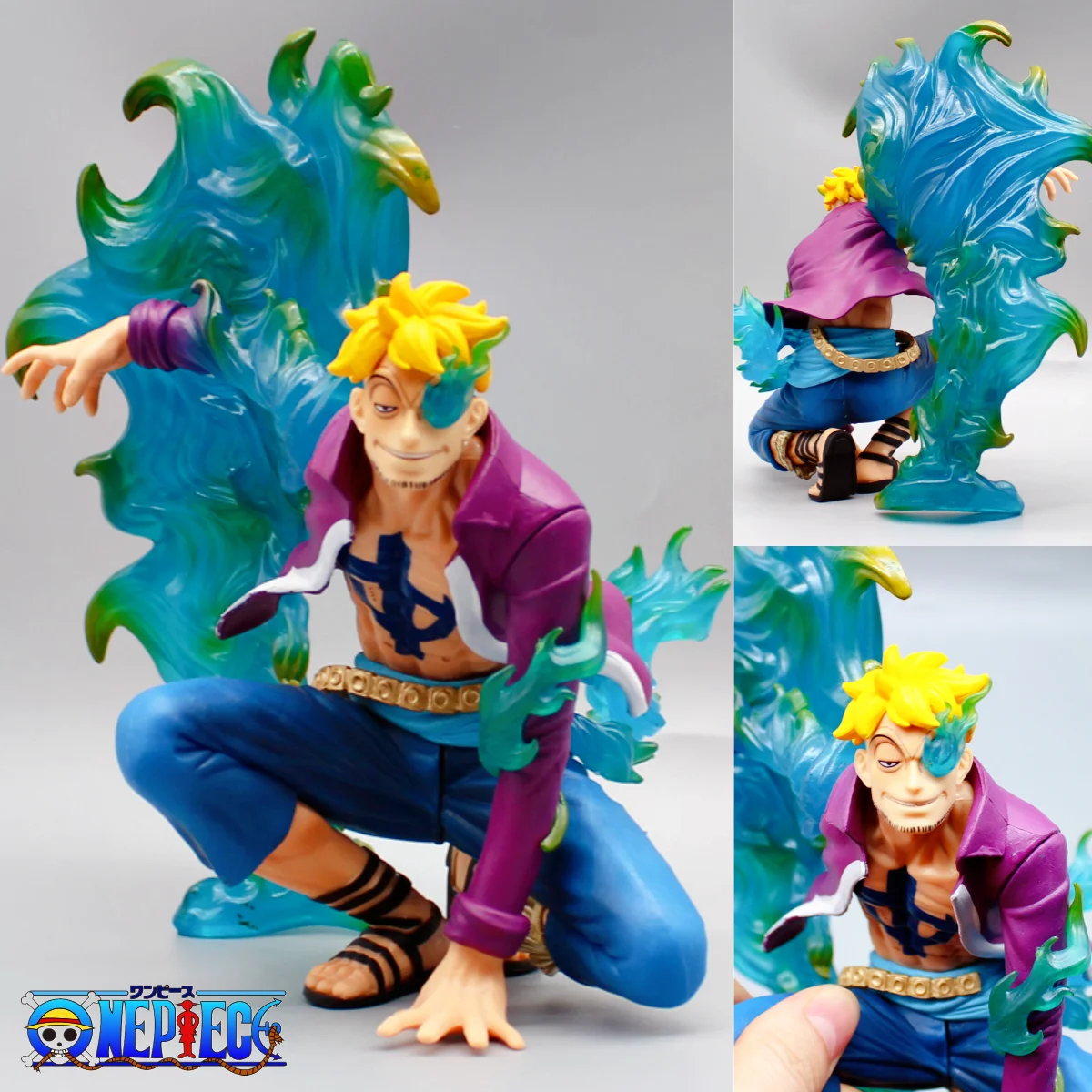 

One Piece Anime Figures NEW 19CM Marco Figure Gk Squatting Position Iu Immortal Birds Model Statue Toys Doll Collection Decora