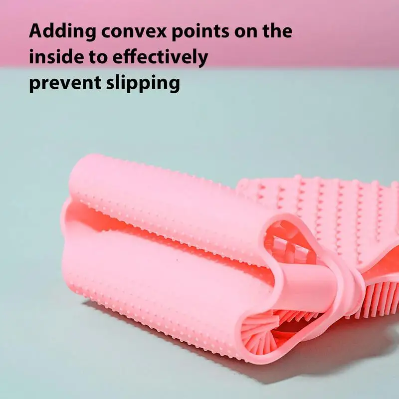 Silicone Body Scrubber Double-Sided Massager Shower Scrub Gloves Body Brushes For Sensitive Skin Dry Skin Oily Skin Combination