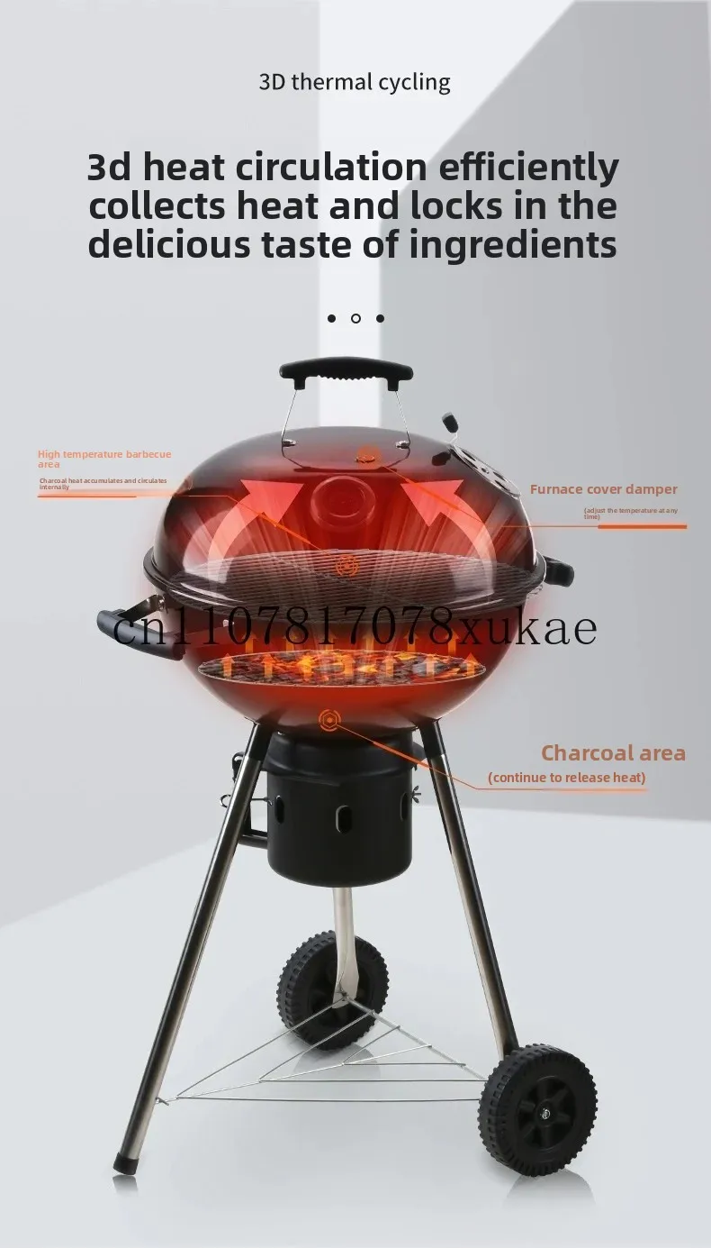 

22.5 inch deep bottom barbecue grill easy to install outdoor charcoal grill tripod barbecue grill