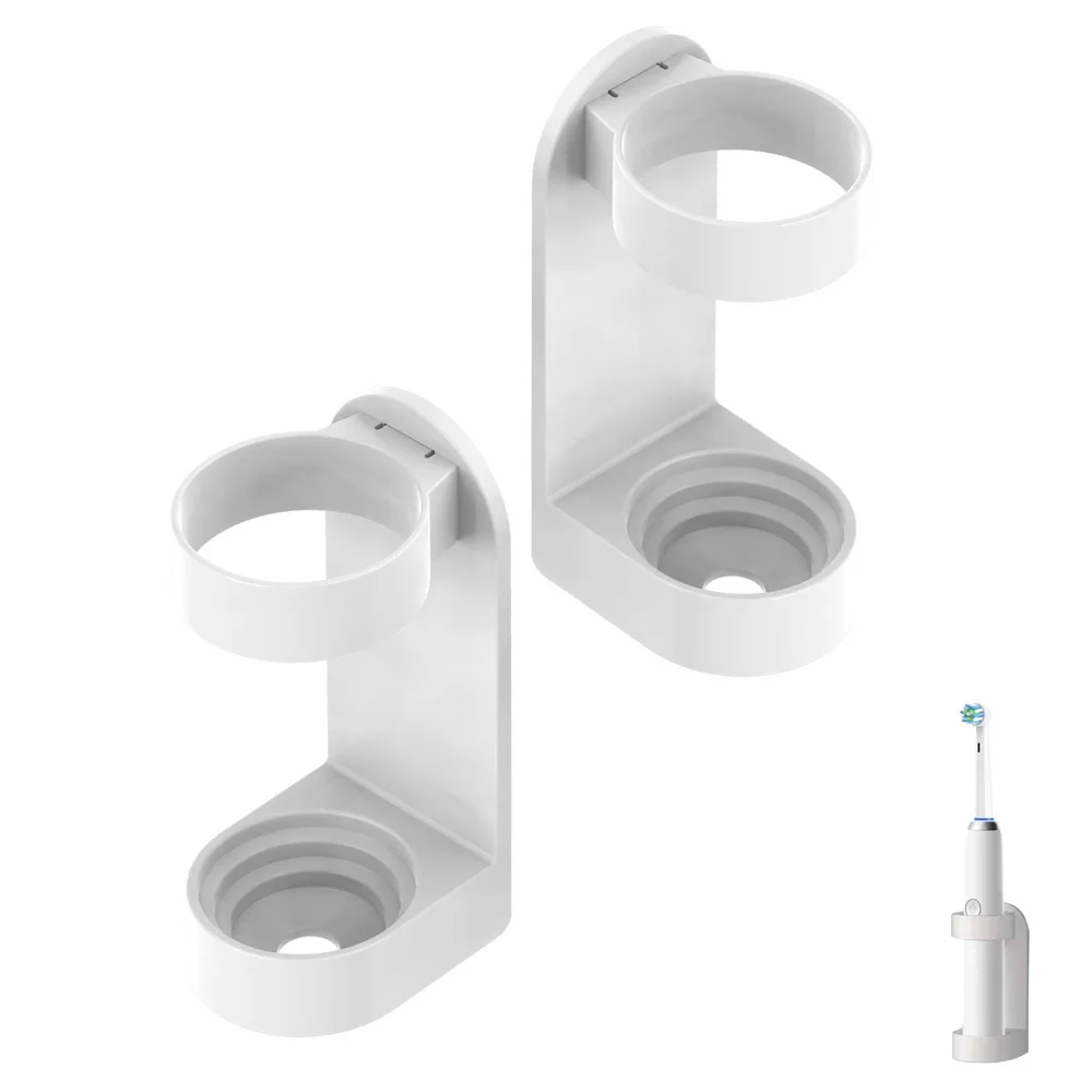 1Pc Wall Mounted Electric Toothbrush Holder for Bathroom Organizer Adhesive Toothbrush Base Rack to Saving Space and Keep Drying