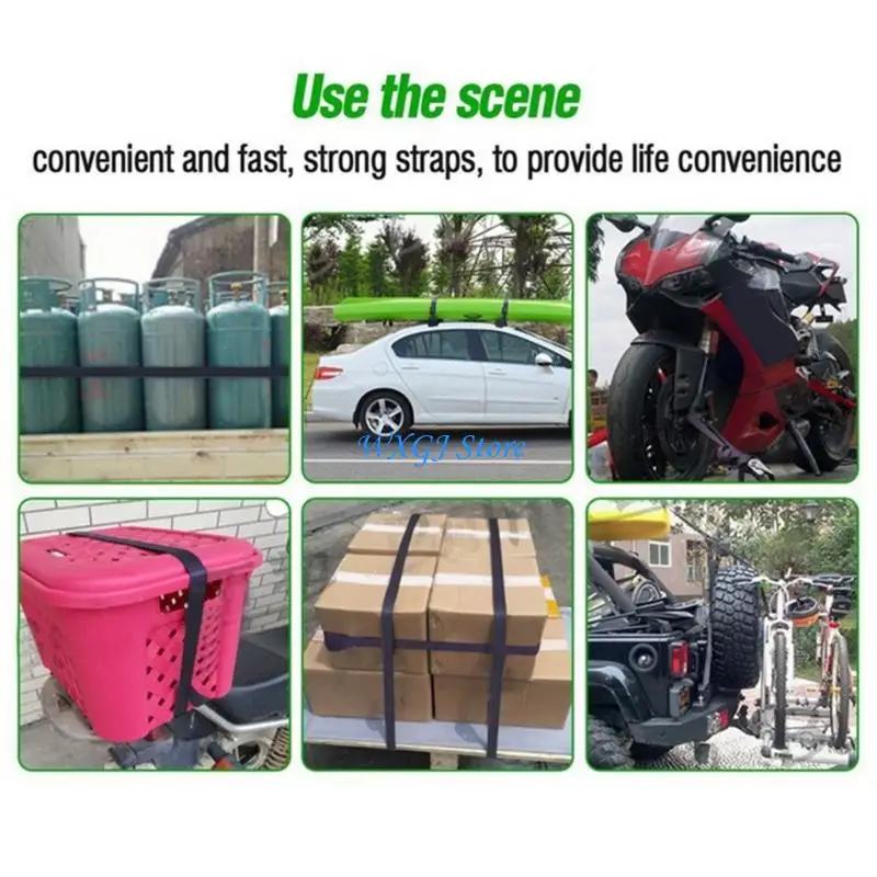 

37JE 4pcs Soft Loop Tie Down Straps Mutipurpose Tie Down Luggage Straps for Securing ATV Motorcycles Scooters 12in Heavy Duty