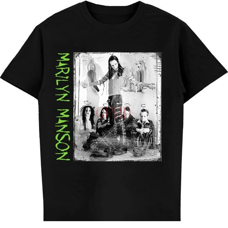 Vintage Marilyn Manson Tour T Shirt Summer Mens Print T-Shirt High Quality For Man Better