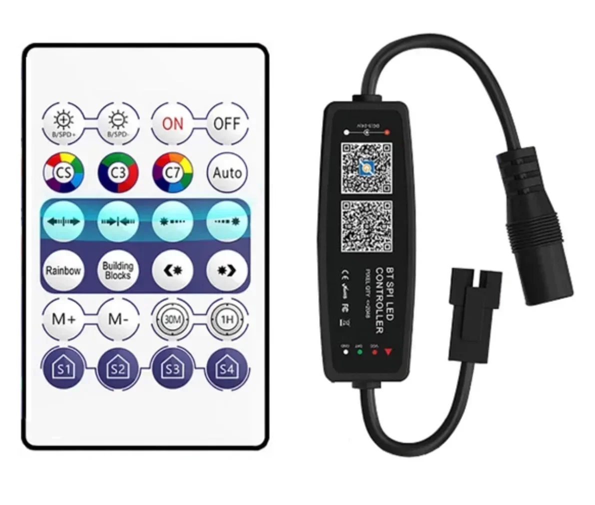 C5-24V WS2811 WS2812B LED Strip Light Controller Bluetooth Music for SK6812 WS2812 Pixel LED Strip Light APP Remote Controller