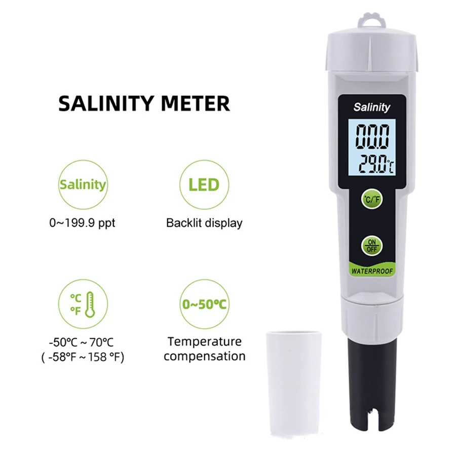 ABFKL TPH 02154 Salinity Meter, Seawater Hydrometer, Salt Content Detection in Brine, for Pools, Drinking Water, Aquarium