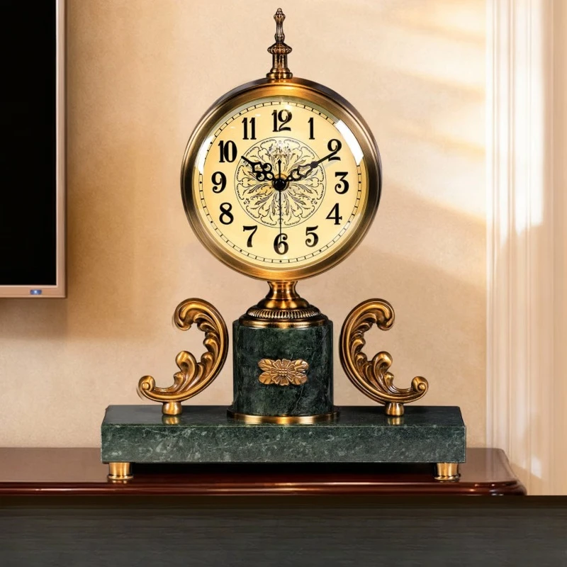 Classical table clock light luxury exquisite table clock living room table decoration