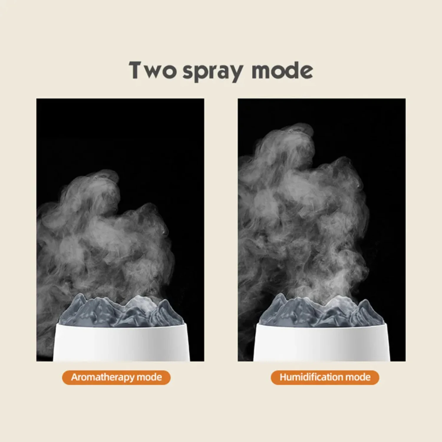 Flame Mountain Aromatherapy Machine Air Humidifier Large Capacity 400mL, Flame Night Light Creative Aromatherapy