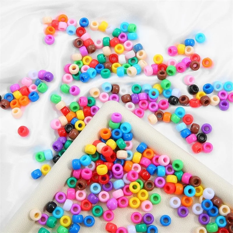 100/2000Pcs Pony Beads Set Fashion Kandi Beads Large Hole Plastic Beads for Crafts, Jewelry Findings Accessories Supplies