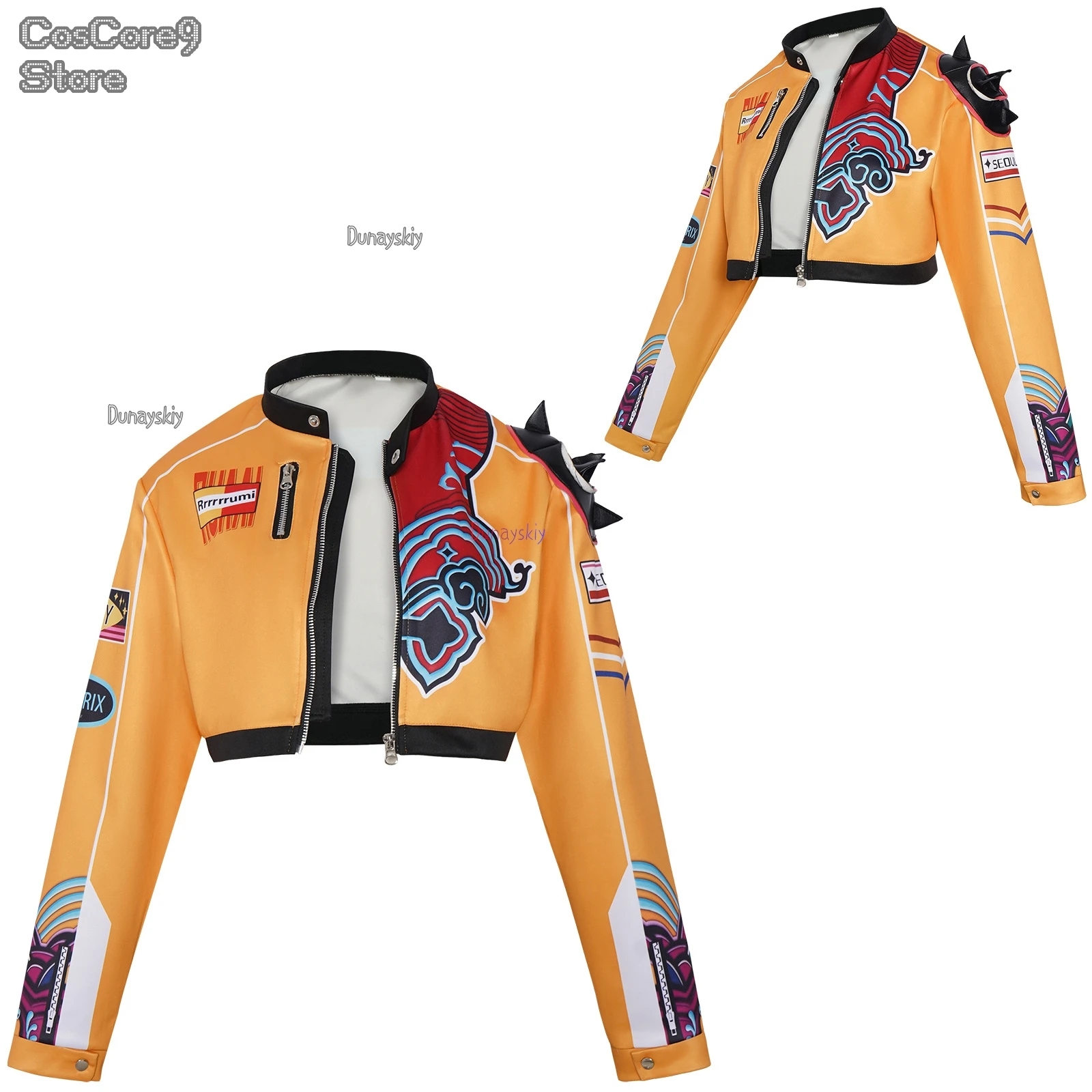 

Детский костюм Охотник на демонов Rumi Пальто в стиле хип-хоп для девочек Хэллоуин Платье для ролевых игр Up ezi로윈 의상 Карнавальный костюм + ожерелье