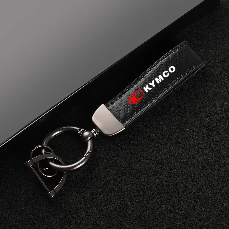 High-Grade Carbon Fiber Motorcycle Keychain Holder Keyring for KYMCO Xciting 250 300 400 AK550 CT250 CT300 S400 DOWNTOWN view 3