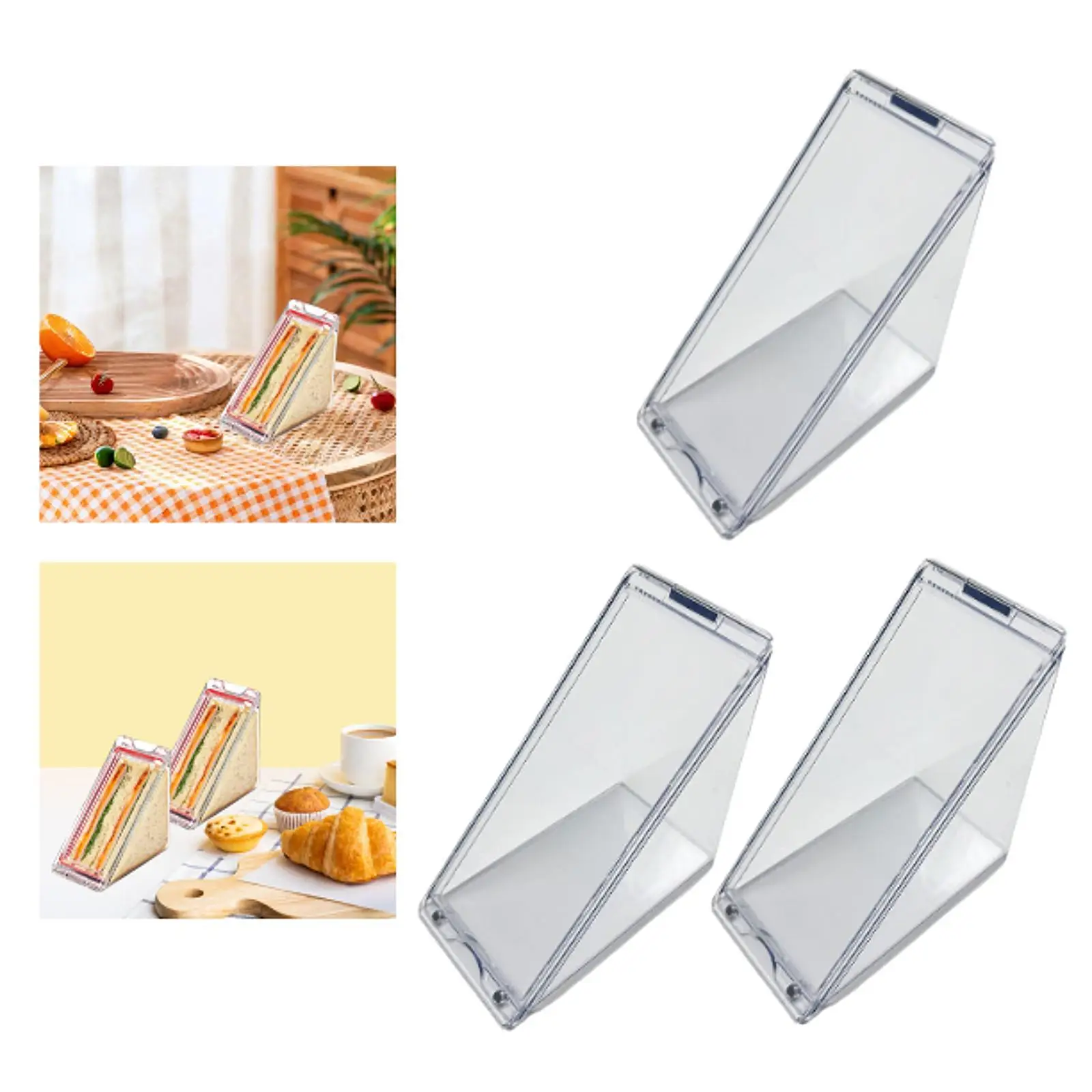 Sandwich Wedge Container Triangle Cheese Container for Wedge Cake Sandwich