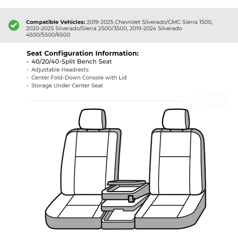 Niestandardowe pokrowce na siedzenia Carhartt Super Dux do modeli Chevrolet Silverado i GMC Sierra 1500 z lat 2019-2025