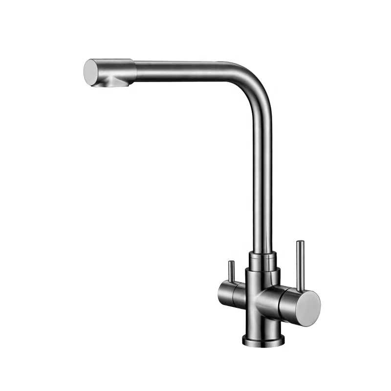 

Watermark Modern Kitchen Faucet Brass Brushed Swivel Waterfall Sink Filter Hot Cold Kitchen Mixer Tap