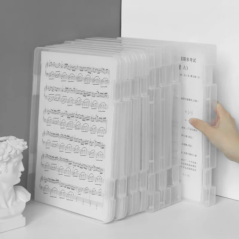 A4 przezroczysta teczka na dokumenty zagęszczona plastikowa skrzynka do przechowywania plików archiwum biurowego pudełko na gazety pyłoszczelna Organizer sortujący plików