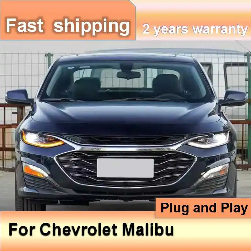 

Автомобильные аксессуары для Chevrolet Malibu, головной фонарь 2019-2022, фары Malibu XL, DRL, указатель поворота, ближний свет, линза проектора