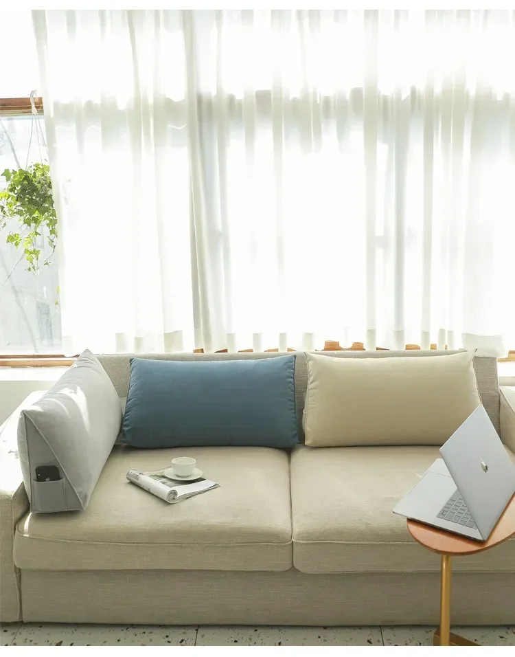 OTAUTAU Bett Dreieckige Kissen Stuhl Nacht Lenden Stuhl Rückenlehne Liege Faul Büro Stuhl Wohnzimmer Kissen Dekor KD034 – Detail 4