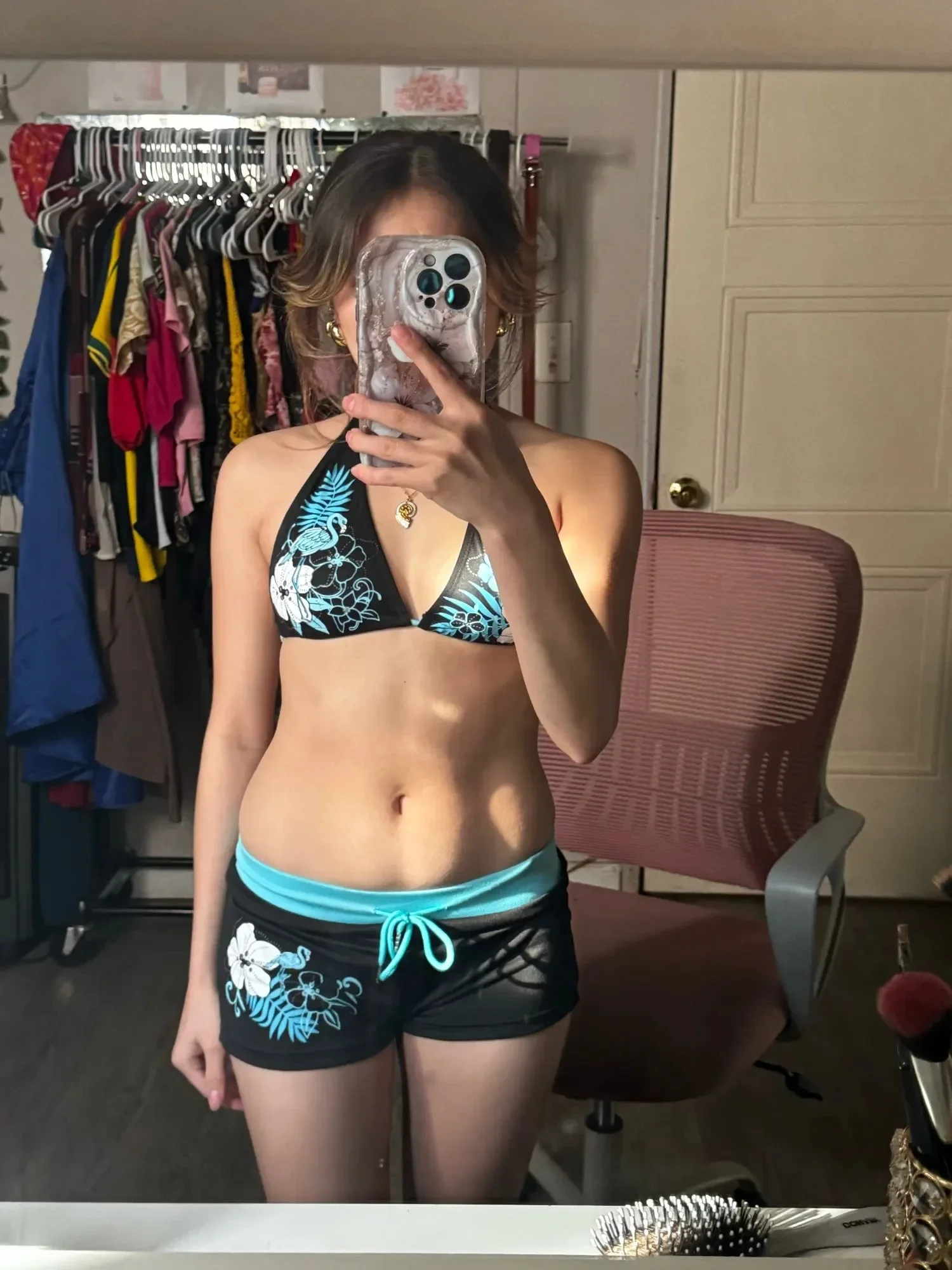 

Sexy Hottie Print Laced Up Backless Bikini 2 Piece Set Women Split Swimsuit Beach Bikini 2025 New Summer Swimwear Bikinis Set