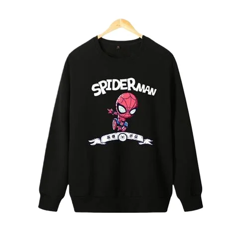 Marvel Authorized Co-branded Spider-Man Hero Expedition Casual Men's Printed Cotton Multi-link Round-neck Hoodie