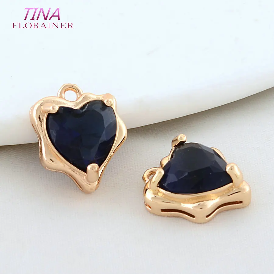 6PCS 11*13MM 18K Gold Color Brass Heart Charms Pendants Necklace Bracelet DIY Earrings Jewelry Making  Accessories view 6