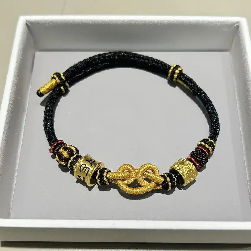 Black Myth Wukong Gold Color Bracelet Equaling Heaven Great Sage Temperament Couple Hand-woven HandRope Gift for Couple Jewelry