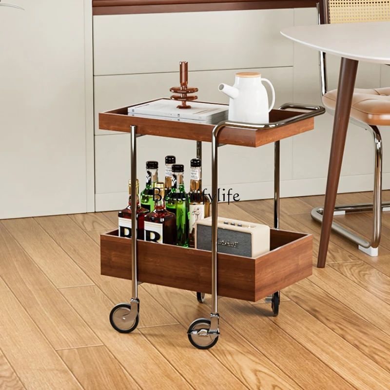 

Modern Stylish Movable Shelf Log Color Storage Cart