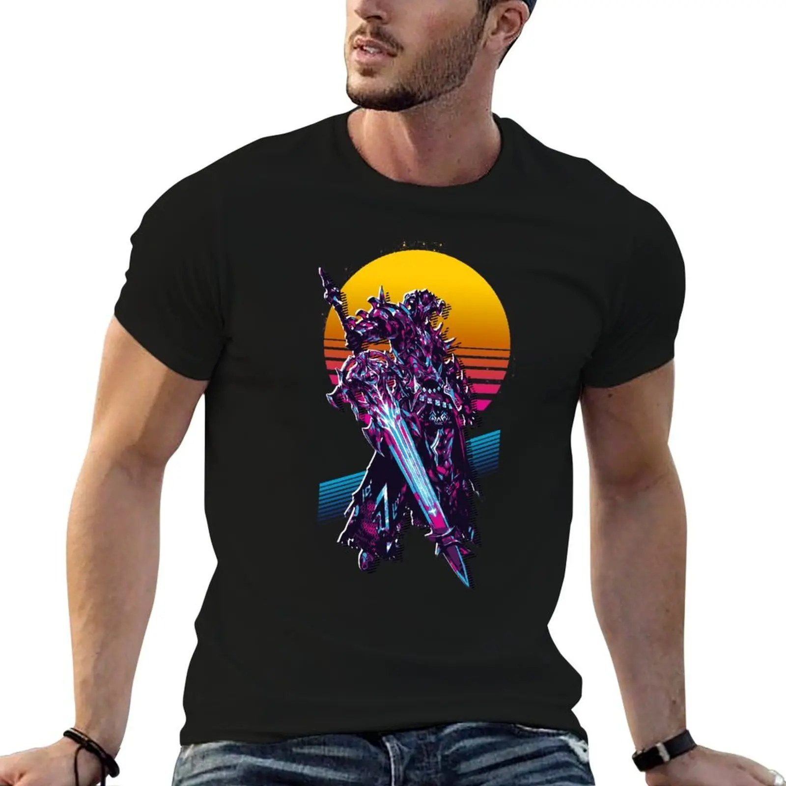 

Dark Knight - FFXIV *80s retro* T-Shirt t shirts for man graphic funny anime t shirts for man T-Shirt