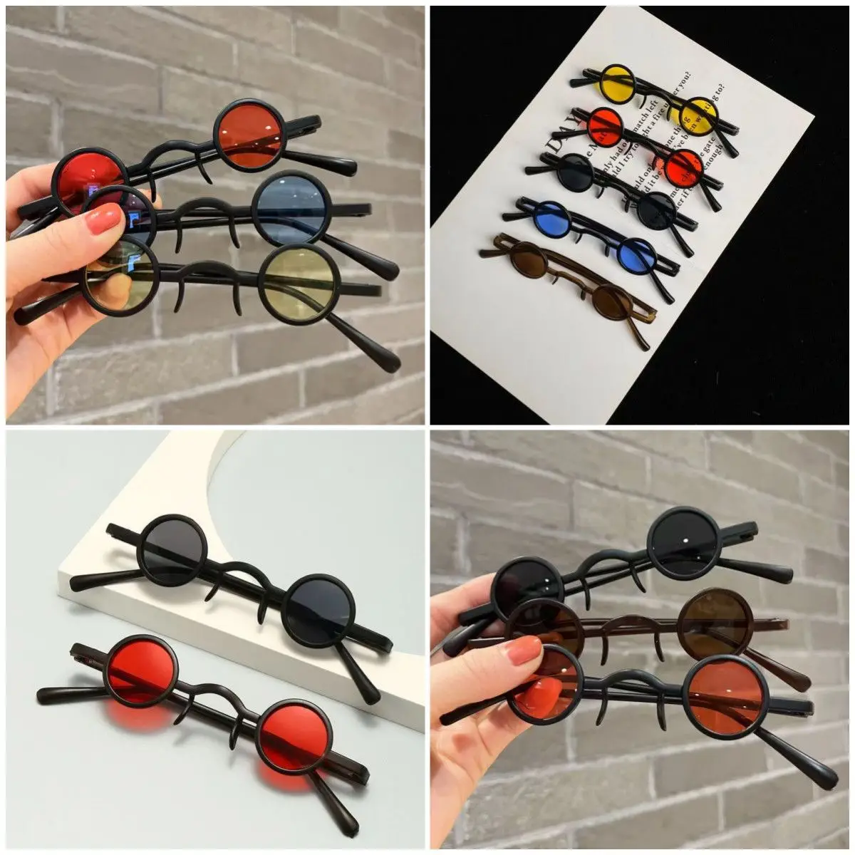 

Новые мужские солнцезащитные очки в стиле панк, классические винтажные маленькие круглые солнцезащитные очки, женские очки с широкой мостовой оправой для ПК, черные линзы, очки для вождения