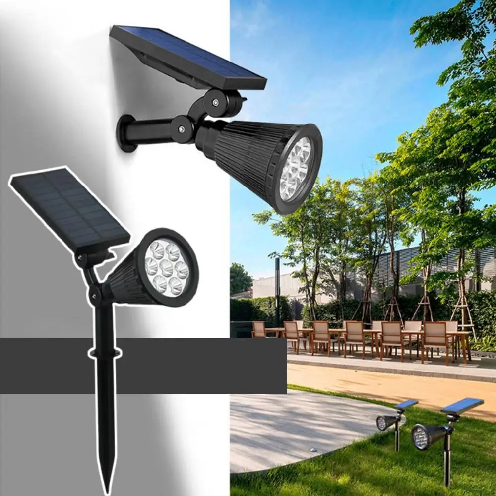 تعمل بالطاقة الشمسية 7 LED مصباح الحديقة الشمسية مستشعر الضوء التلقائي 7 LED ضوء المناظر الطبيعية الشمسية إضاءة الغلاف الجوي مقاوم للماء #1