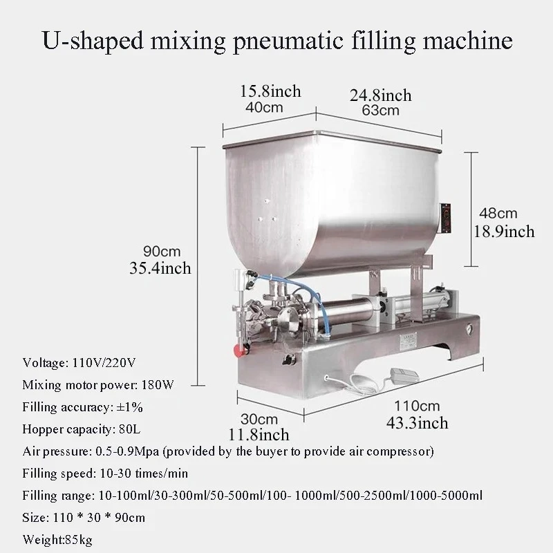 

PBOBP Automatic Pneumatic Single Nozzle Oil Peanut Butter Cosmetic Cheese Sauce Yogurt Paste Filling Machine