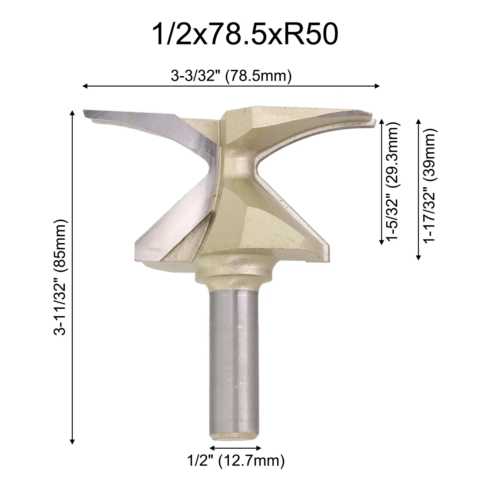 Imagem -06 - Roteador Broca R18 30 50 Roteador Bit para Portas de Madeira Armários de Parede Polegada sem Costura Roteador Arco Integrado Broca 1pc