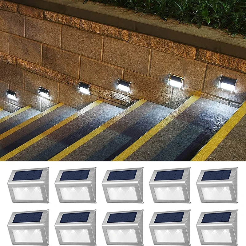 

Solar Outdoor Lights Stainless Steel Solar Deck Light LED Waterproof Lights for Garden Backyard Patio Yard Step Wall Railing