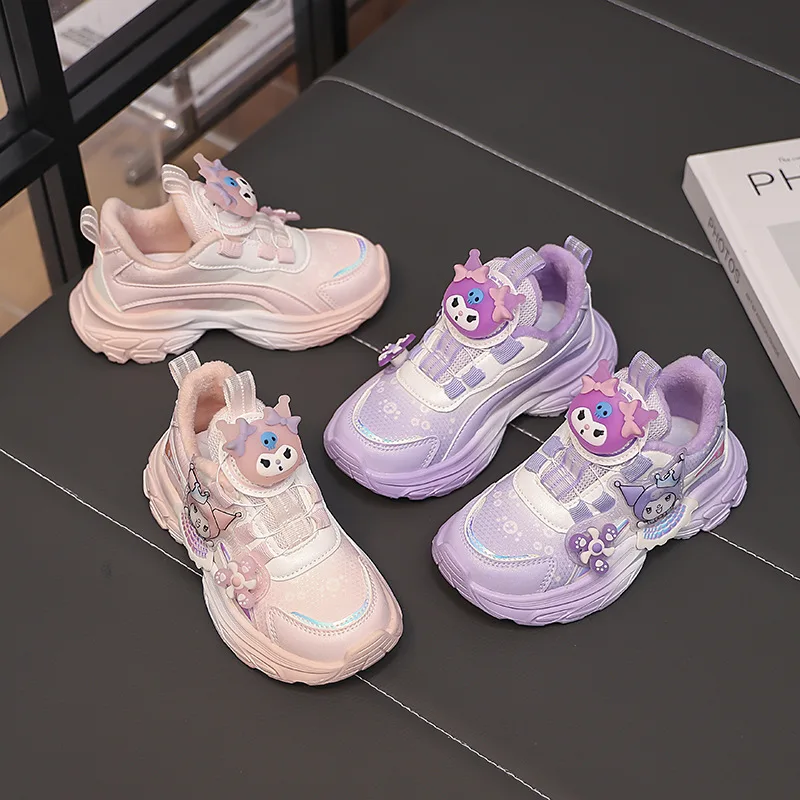 

Hot Sanrio Kuromi Girl Kawaii Winter Fashion Sneakers Student Anime Cartoon Child Keep Warm Leisure Clunky Sneaker New Style