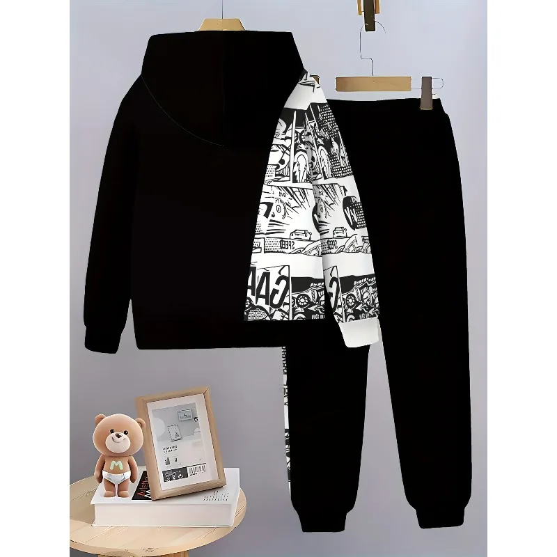 2025 Jersey informal con estampado 3D de tendencia de moda para hombre, pantalones largos para primavera y otoño, ropa deportiva de manga larga