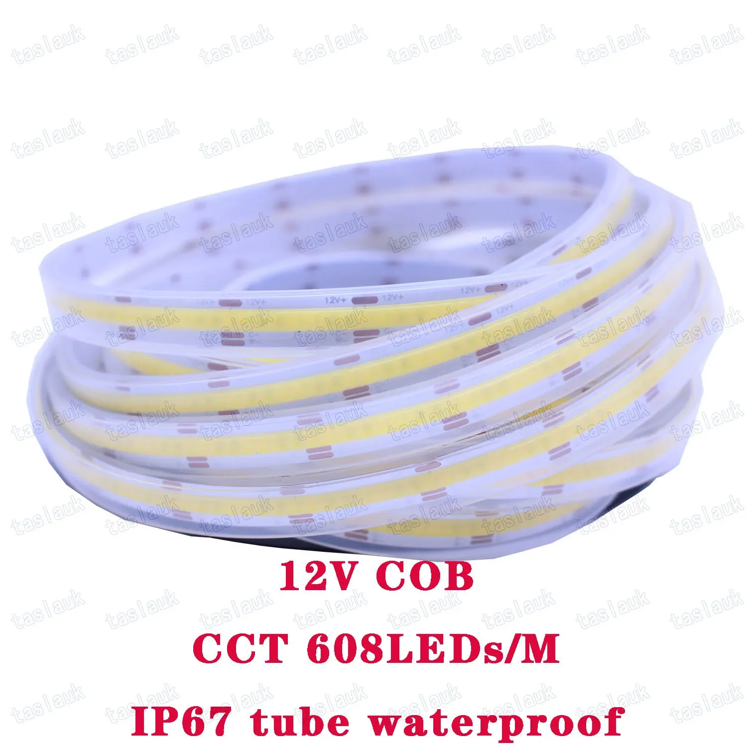 RGB RGBCCT CCT COB LED Strip 12V 24V 608 810 840LEDs/m flessibile Tape LED Light ip20 ip67 white warm white 3000K 6000k