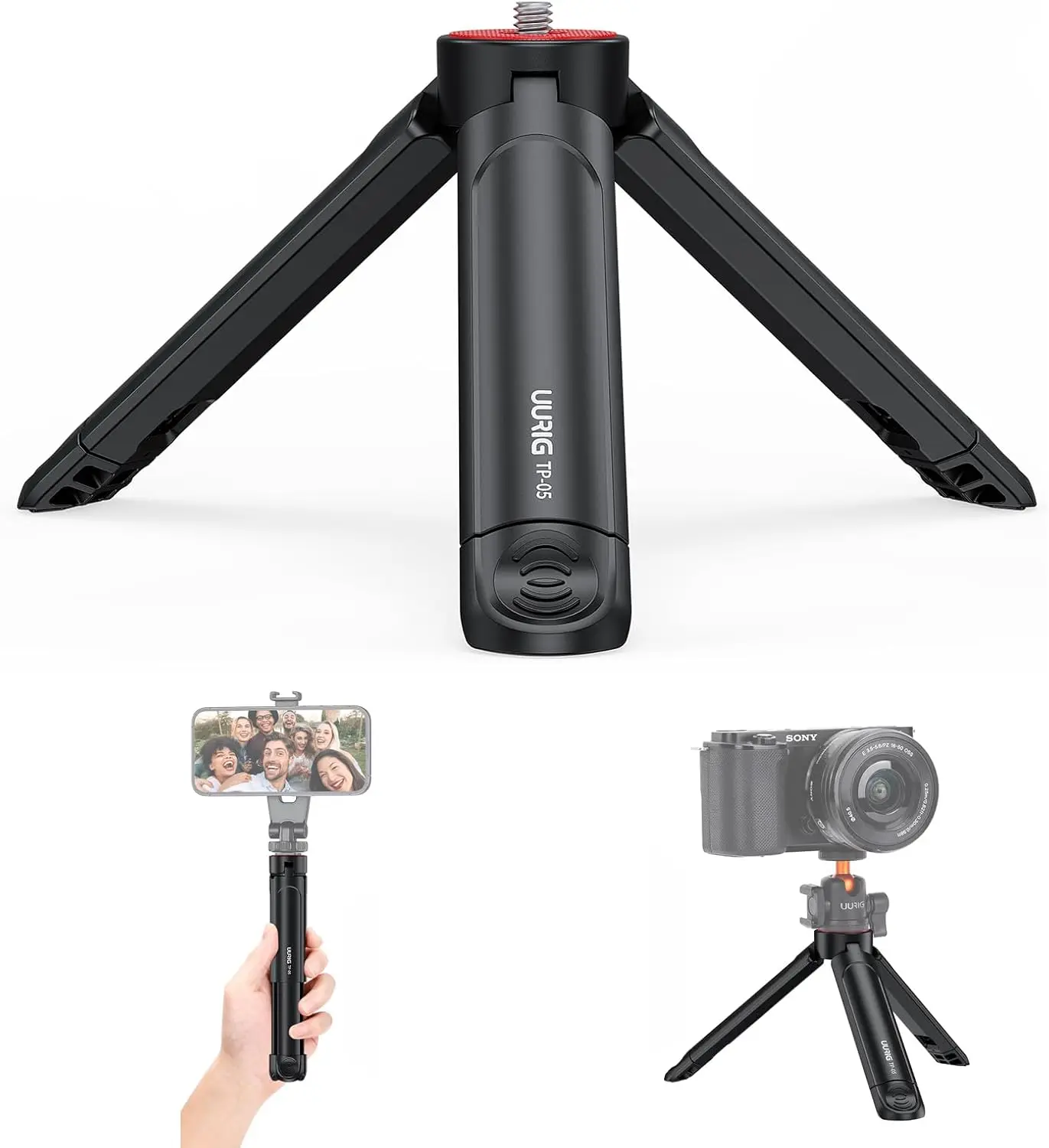 

Extendable Mini Camera Tripod with 1/4" Screw, Portable Desktop Selfie Stick Handle for Phone & Camera Stabilizer