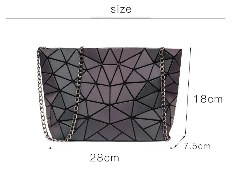Messenger Bag Women\'s Chain Bag 2024 Fashion Luminous Geometric Sling Bag Sac Femme Shoulder Strap Female Bolsas Feminina 2024