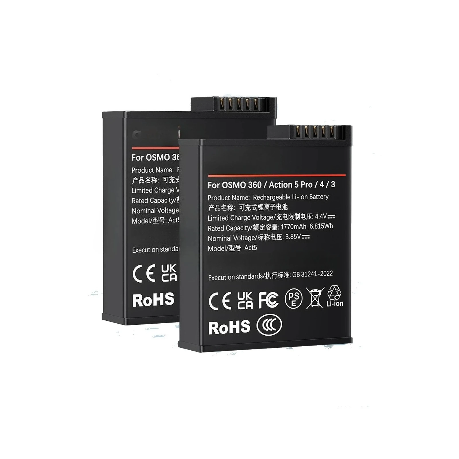 1770mAh High-Quality Digital Camera Battery For DJI OSMO360/Action 5Pro/4/3 Accessories & Parts In Stock