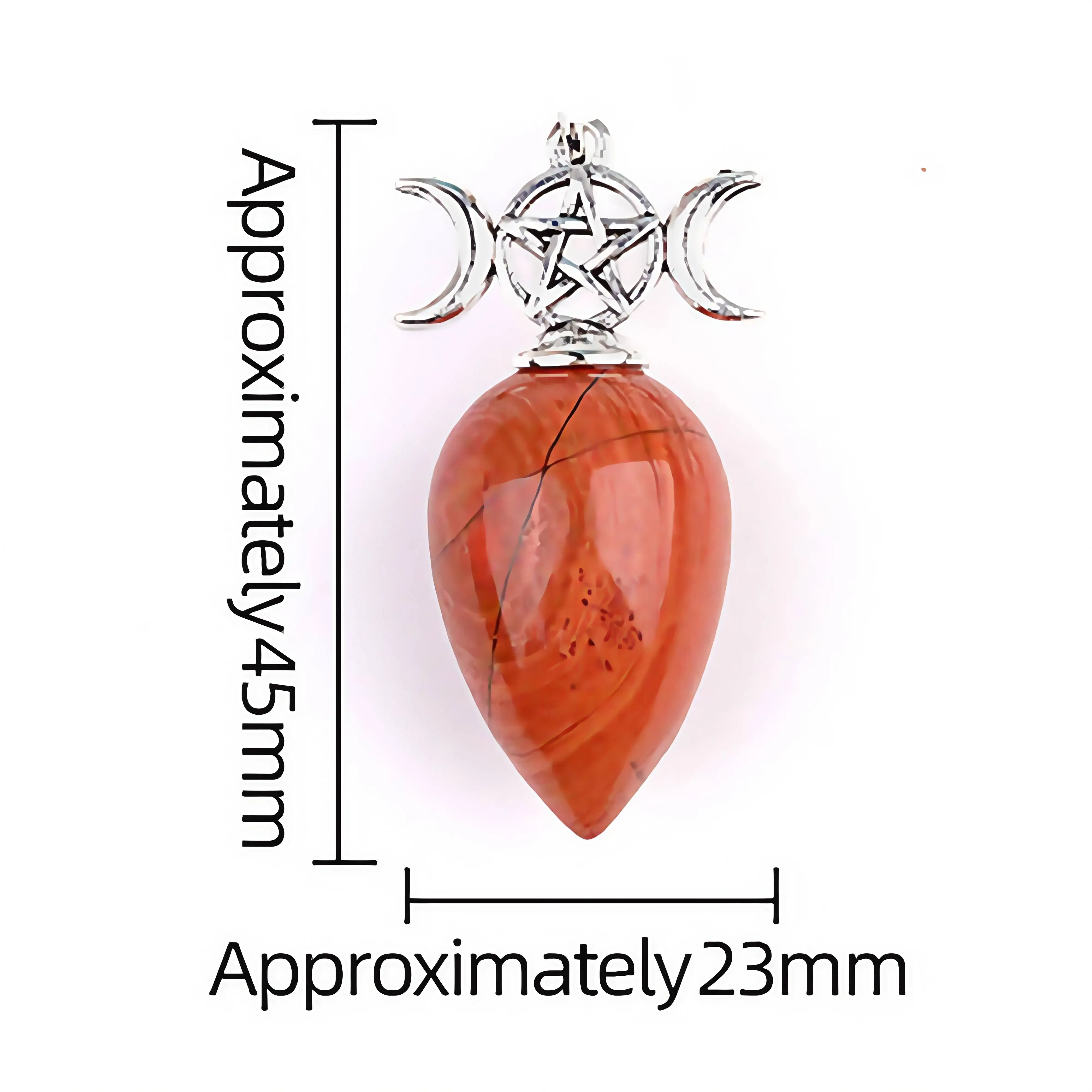 Crystal Cone Pendulums Hexagonal Three Phase Month Reiki Healing Pendants Ornaments for Divination Supplies