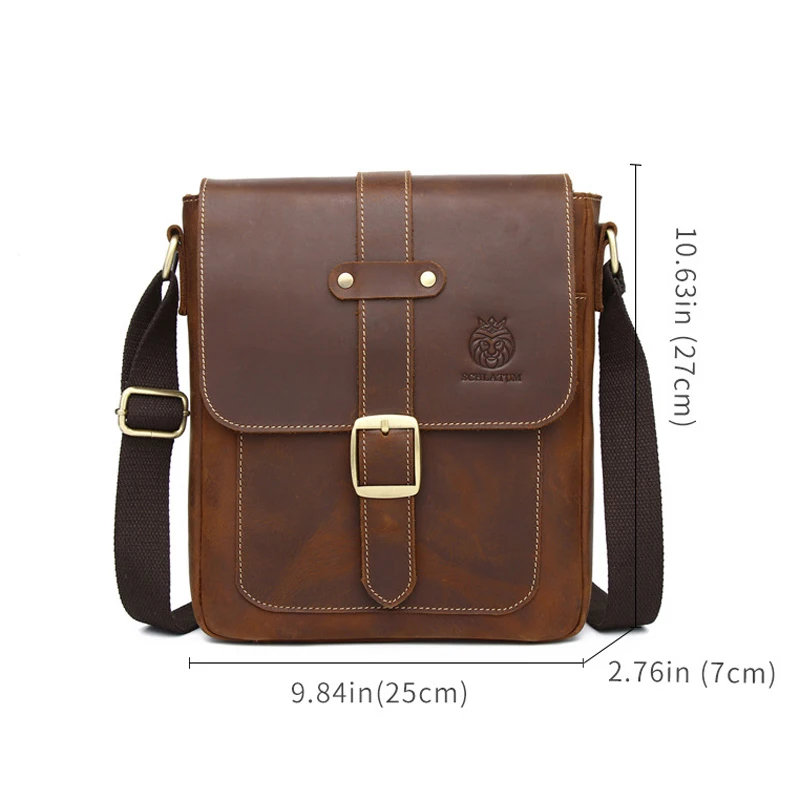 Genuine Leather Men Shoulder Bag Vintage Messenger Postman Bags for Male Husband Phone Office Crossbody Bags Hand Bag Sling Bag