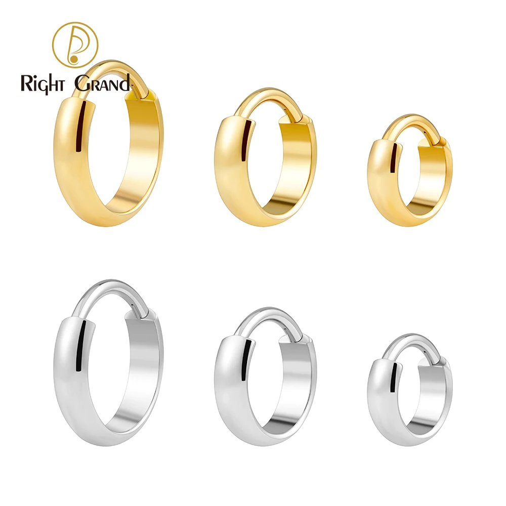 Right Grand Argola de titânio ASTM F136, calibre 16G, para piercing na cartilagem, lóbulo da orelha ou nariz. Ideal para piercings de 8/10/12mm, para uso em conchas e cartilagens.