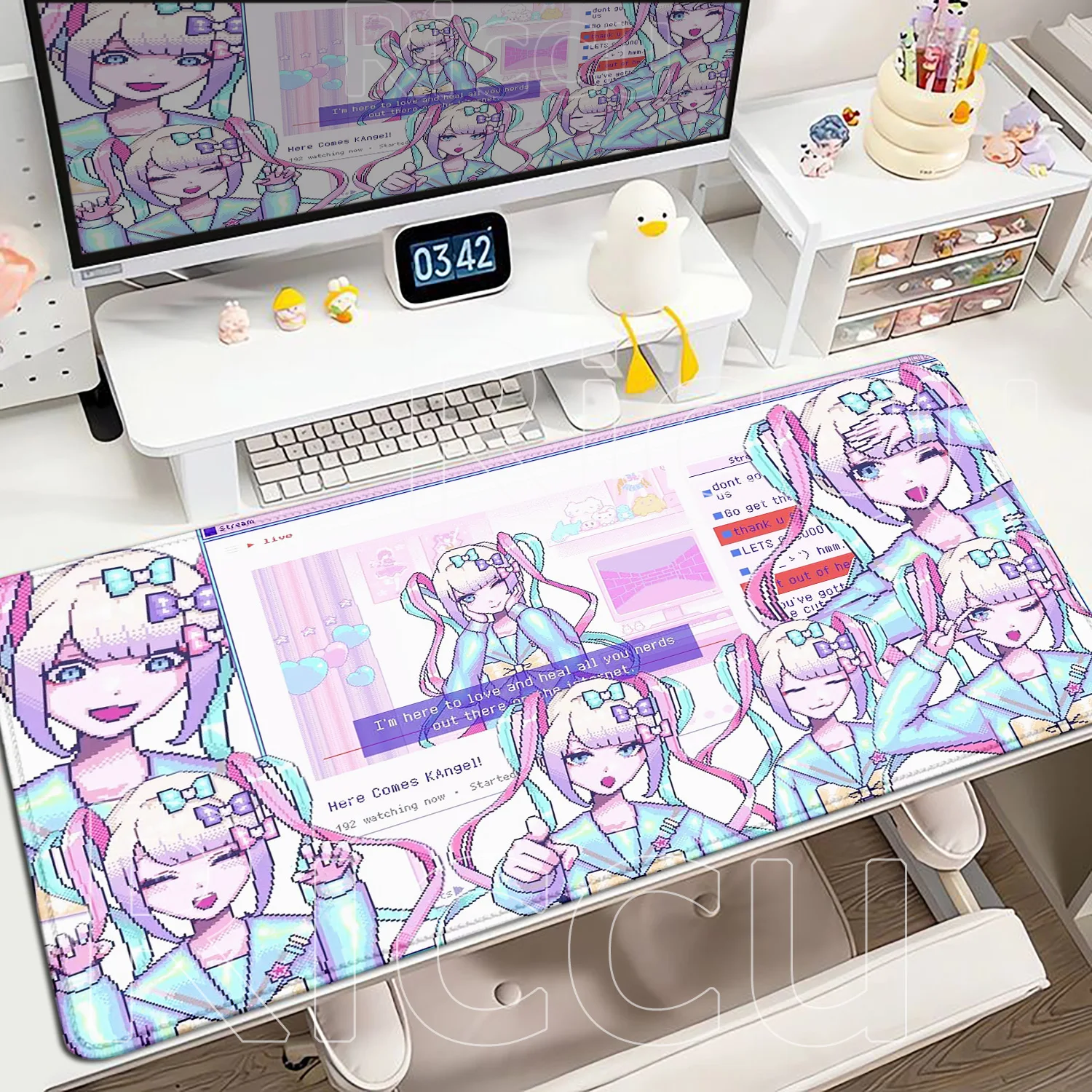 NEEDY GIRL OVERDOSE Mouse Pad Kawaii Anime Girl Large Non-slip Rubber Mousepad XXL Computer Gaming Accessories Keyboard Desk Mat