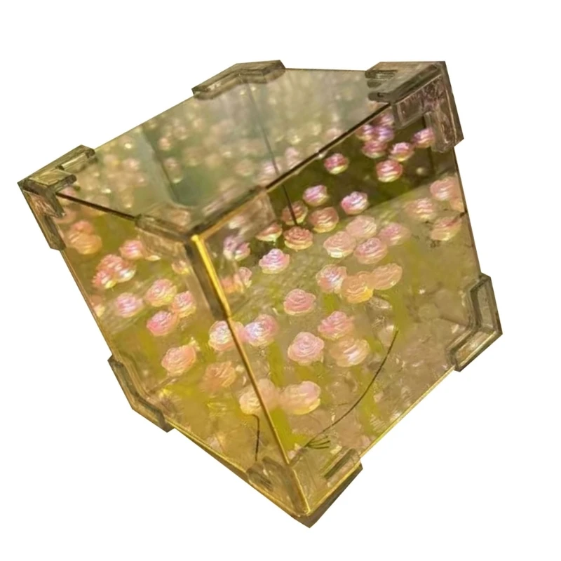 DIY 3D Cube Tulips Mirror Night Light Kits 21 Flowers Romance Bedroom Decors Dropshipping