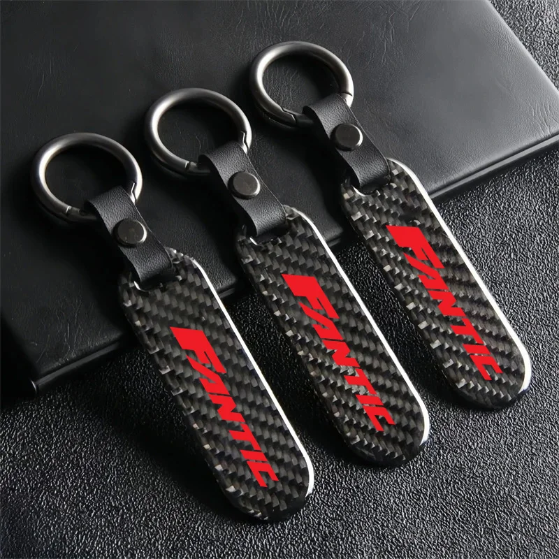 For FANTIC CABALLERO FLAT TRACK 125 250 500 RALLY/SCRAMBLER 500 ENDURO RANGE 450/XE5 Motorcycle Key Chain Carbon Fiber Keychain