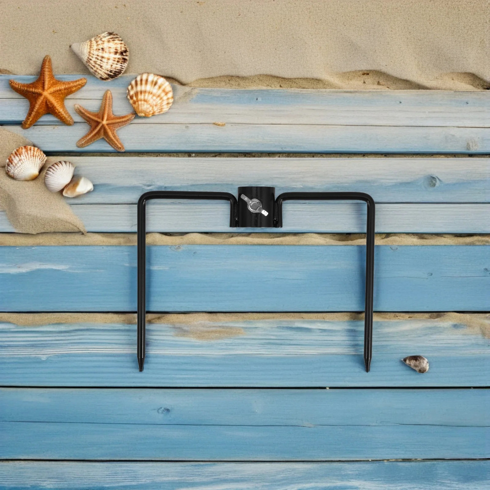 

2pcs Iron Ground Stake Heavy Duty Garden Flag Stand Base For Outdoor Umbrella Lights Versatile Ground Pole Stabilizer With