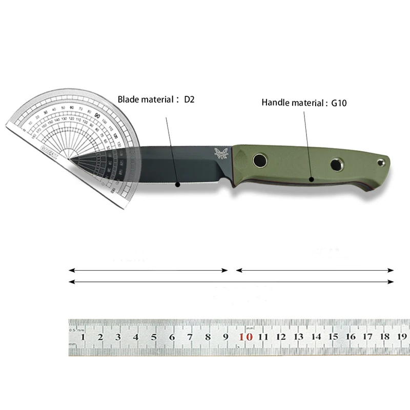 New BM 163 outdoor straight knife, camping tactical hunting and fishing rescue EDC tool, G10 handle D2, men\'s gift