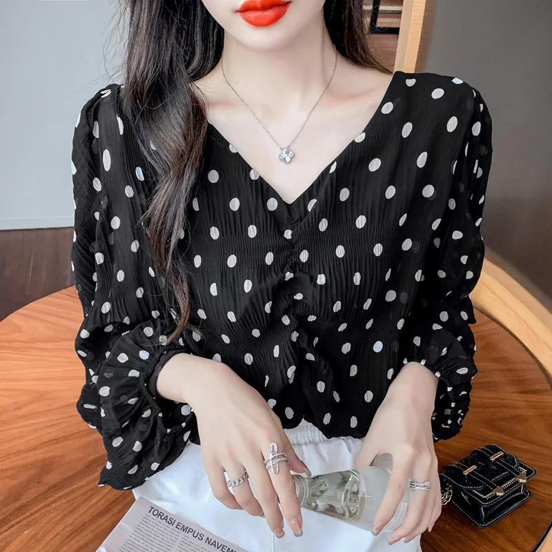 

Korean Fashion Ladies Shirts Blouse Women Tops Female Woman Pullover Shirt Girls Casual Long Sleeve Blouse Py3963