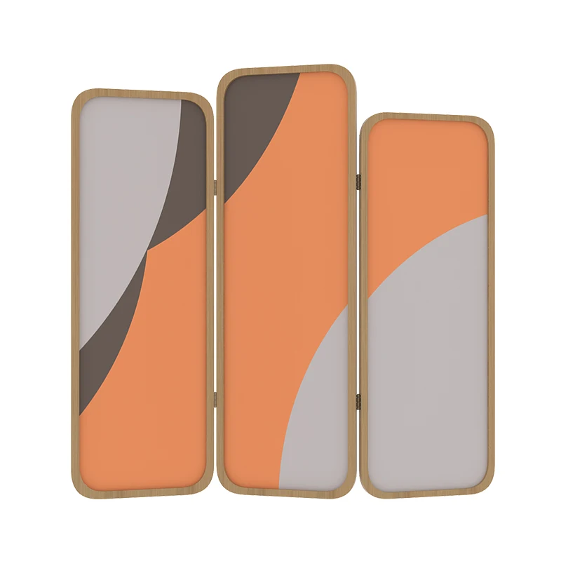 

Modern Chinese light luxury, solid wood porch folding screen, living room study, hotel art, abstract Zen mortise and tenon